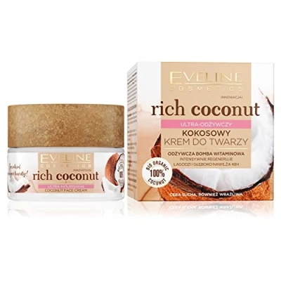 Abbildung von Eveline Cosmetics Rich Coconut Ultra nährende Kokos Gesichtscreme, 50 ml