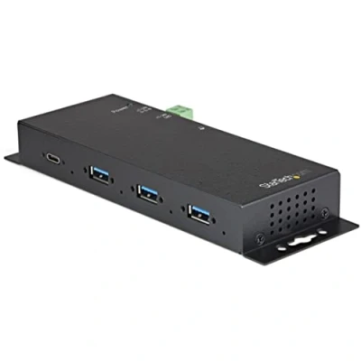 Abbildung von StarTech.com 4 Port USB C Hub 10Gbit/s Industrieller Typ aus Metall mit 3xUSB A &amp; 1xUSB ESD Überspannungsschutz oder Host Montierbarer 3.1 (HB31C3A1CME)