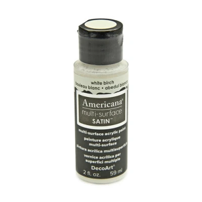 Abbildung von Americana Acrylfarbe für verschiedene Oberflächen, satiniert, 57 ml, Birke Weiß