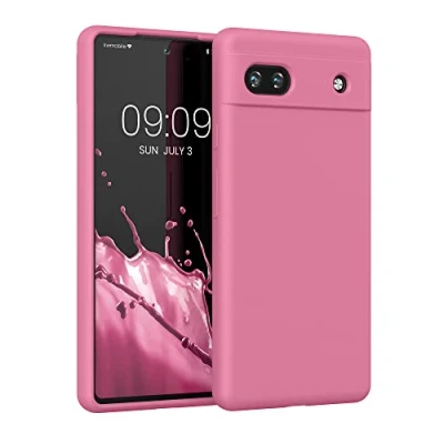 Abbildung von kwmobile Hülle kompatibel mit Google Pixel 6a Silikon Handy Case Handyhülle weiche Oberfläche kabelloses Laden Sweet Candy