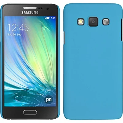 Abbildung von PhoneNatic case kompatibel mit Samsung Galaxy A3 (A300) Hülle blau gummiert Hard + 2 Schutzfolien