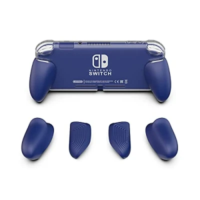 Abbildung von Skull &amp; Co. GripCase Lite: Eine Bequeme Schutzhülle mit austauschbaren Griffen [passend für alle Handgrößen] Nintendo Switch Lite [Keine Tragetasche] Blau