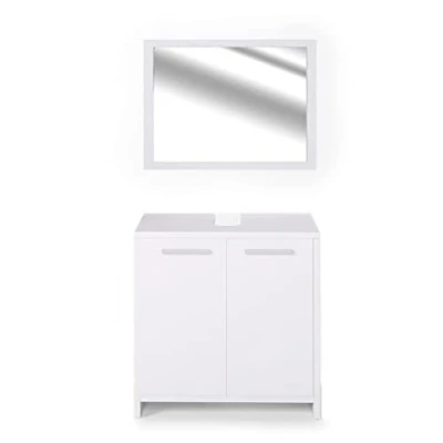 Abbildung von Vicco Badmöbel Set Kiko, Weiß, 2 Teile, (2 er Set, St., Set)