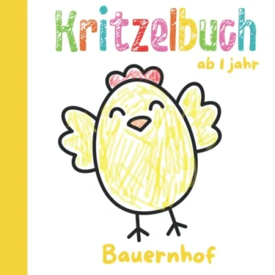 Abbildung von Kritzelbuch ab 1 Jahr Bauernhof: Erstes Malbuch für Kinder Perfekt zum Ausmalen und Lernen über Tiere das Leben auf dem Bauernhof
