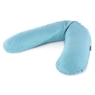 Abbildung von Theraline Ersatzbezug für Das Original Schwangerschaftskissen &amp; Stillkissen, Stillkissen Bezug 190 cm, aus 100% Baumwolle, Farbe: Punkte Türkis