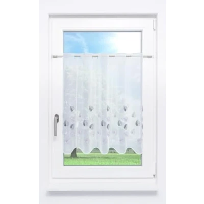Abbildung von LYSEL Scheibengardine Designblätter (Bx H) 80cm * 70cm Grau/Grau
