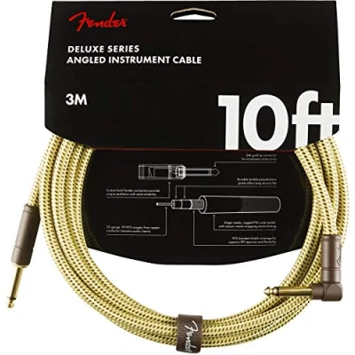 Abbildung von Fender Deluxe Series Gitarreninstrumentenkabel, 3m, Gerade/Winkel, Tweed