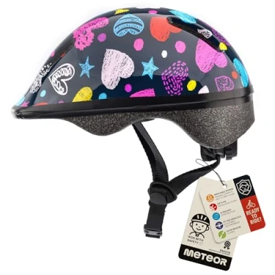 Abbildung von meteor® kinderfahrradhelm Sicherer Fahrradhelm Kinder Helm rollerhelm Jungen für Mountainbike Inliner skaterhelm BMX fahradhelm Scooter Bike Helmet
