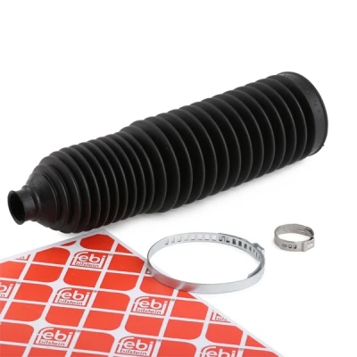 Abbildung von FEBI BILSTEIN 33592 Faltenbalgsatz, Lenkung Thermoplast mit Schellen AUDI: A4 B5 Avant, A8 D2, Allroad C5, VOLKSWAGEN: Passat GP Limousine kfzteile
