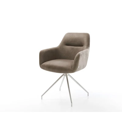 Abbildung von Drehstuhl Pejo Flex Taupe Vintage Kreuzgestell konisch Edelstahl 180 drehbar