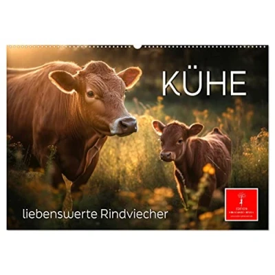Abbildung von Kühe liebenswerte Rindviecher (Wandkalender 2025 DIN A2 quer), CALVENDO Monatskalender