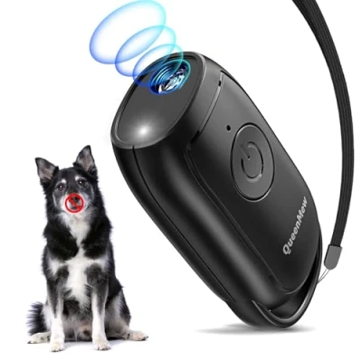 Abbildung von Anti Bell Gerät Hunde, Tragbarer Antibell Ultraschall Gerät, Leistungsstarkes Hunde Bellen Stoppen, für mit LED, Drinnen Draußen Kleine Große