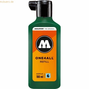 Abbildung von Molotow ONE4ALL Refill Acryl, Farbe 096 mister green 180 ml, Nachfülltinte für Permanentmarker