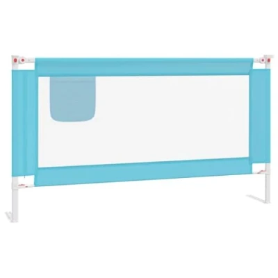 Abbildung von vidaXL Kleinkind Bettschutzgitter Bettgitter Kinderbettgitter Babybettgitter Gitter Kinderbett Babybett Rausfallschutz Blau 150x25cm Stoff