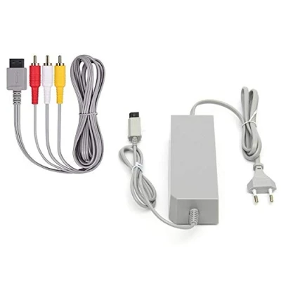 Abbildung von DARLINGTON &amp; Sohns Kabel Set für Nintendo Wii Ladekabel Ladegerät Netzteil + TV Scart Stromkabel AC Adapter