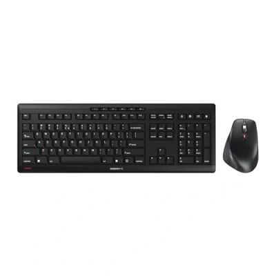 Abbildung von Stream Desktop Comfort, Kabelloses Tastatur Maus Set, EU Layout (QWERTY), 2,4 GHz Funk, Flüsterleise Tasten, Ergonomische Rechtshändermaus, Schwarz