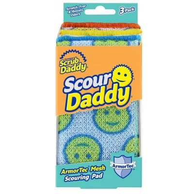 Abbildung von Scrub Daddy Scour Daddy, kratzfreie Scheuerschwämme /strapazierfähiges Scheuerschwamm zum Reinigen von Geschirr / Spülschwämme 3er Pack