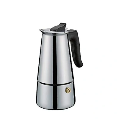 Abbildung von Cilio Espressokocher ADRIANA mit Planboden , Kaffeekocher Edelstahl Für alle Herdarten geeignet Ø 8,5 cm, Höhe 16,5 cm Spülmaschinengeeignet Mokka Kanne 4 Tassen