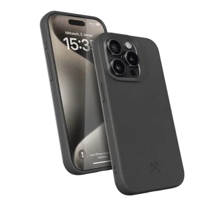 Abbildung von WOODCESSORIES Handy Cover Bio Case für iPhone 15 Pro schwarz