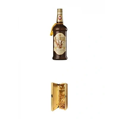 Abbildung von Amarula Südafrika Likör mit Sahne 0,7 Liter + 1a Whisky Holzbox für 1 Flasche Hakenverschluss