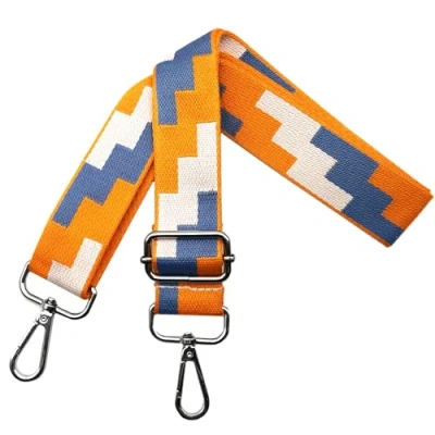 Abbildung von Taschengurte zum Wechseln Verstellbarer Schultergurt für Taschen, Taschengurt Breit 3.8 cm Schulterriemen mit Silber Karabiner Damen Tragegurt Schultertasche und Handtaschen, Orange, J1