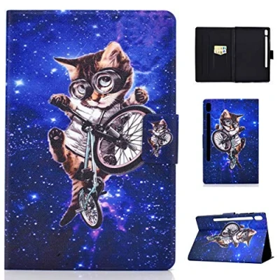 Abbildung von Bspring Galaxy Tab S6 10.5 Hülle SM T860/T865 Flip Cover Schutzhülle Schale Etui mit Standfunktion Auto Schlaf/Wach Funktion für Samsung 2019 Zoll Table,Katze