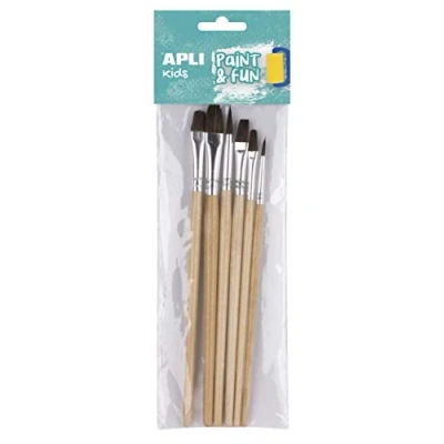 Abbildung von APLI Kids 6 Verschiedene Holzpinsel.