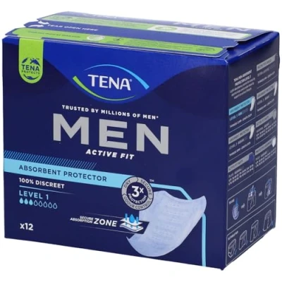 Abbildung von Tena Men absorbierender Schutz Level 1 Packung mit 8 Packungen 12 Stück