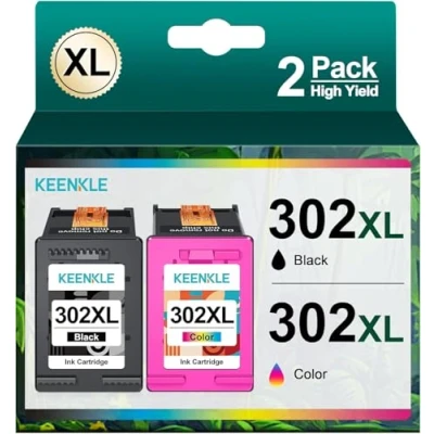 Abbildung von KEENKLE 302 Druckerpatronen für HP XL Schwarz und Farbe Envy 4525 4520 4527 4524 OfficeJet 3831 5230 3830 5220 4655 3835 3834 Deskjet 3630 3636 2130 3639