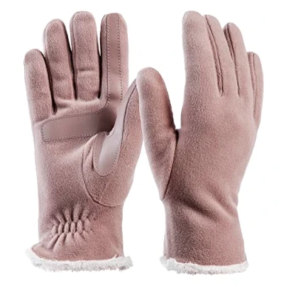 Abbildung von Isotoner Damen Stretch Fleece Microluxe Futter und Smart Touch Technologie Handschuhe für kaltes Wetter, Hellrosa recycelt Smartdri, Einheitsgröße