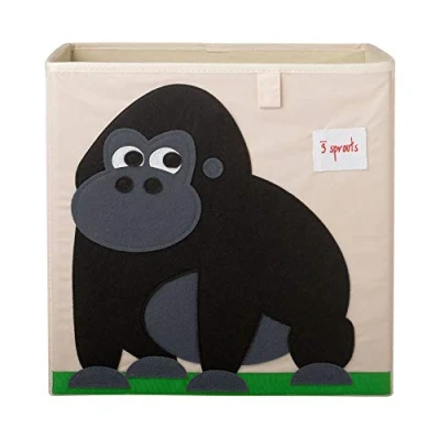 Abbildung von 3 Sprouts, Aufbewahrungsbox Kinder mit Deckel, Spielzeugbox für Kallax Regale, Box zur Spielzeugaufbewahrung, Kinderzimmer, Aufbewahrungsboxen Spielzeug Gorilla