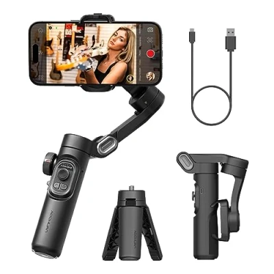 Abbildung von AOCHUAN Phone Gimbal Stabilizer 3 Achsen Smartphone faltbar für iPhone Gimble mit Focus Wheel TikTok YouTube Vlog &amp;Android Smart XE