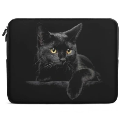 Abbildung von Laptoptasche für Laptops oder Tablets, 33 cm (13 Zoll), schwarze Katze
