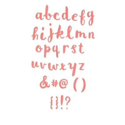 Abbildung von Sizzix Thinlits Stanzformen Set 38PK Brush Kleinbuchstaben von Debi Potter