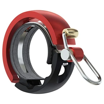 Abbildung von Oi Luxe Fahrradklingel Schwarz/Rot Large. 23.8mm 31.8mm