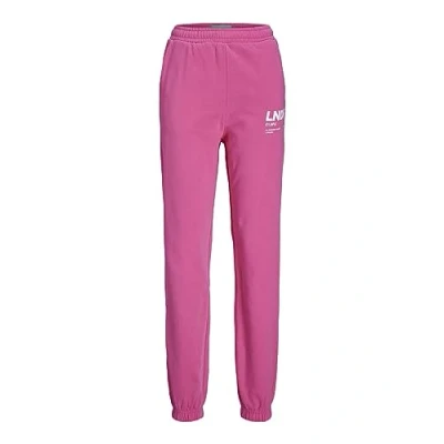 Abbildung von JJXX Damen JXBIANCA HW Relaxed Vint Sweatpants SN Jogginghose, Carmine Rose/Print:Bright White LNDN Print, XL