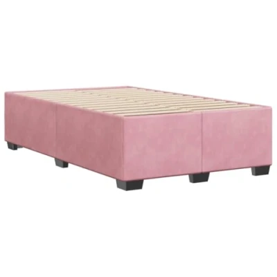 Abbildung von vidaXL Bettgestell, Bettrahmen mit Lattenrost, Polsterbett Bett für Schlafzimmer, Doppelbett Schlafzimmerbett, Rosa 120x190cm Samt