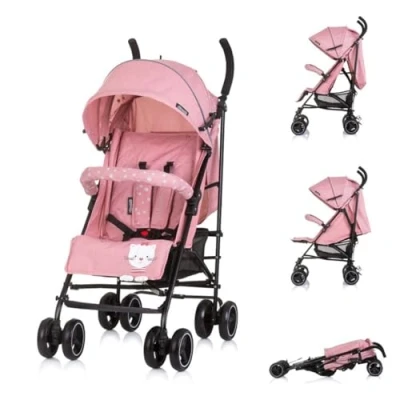 Abbildung von Chipolino Kinderwagen Milano Buggy bis 22 kg, Rückenlehne verstellbar, faltbar, Farbe:rosa