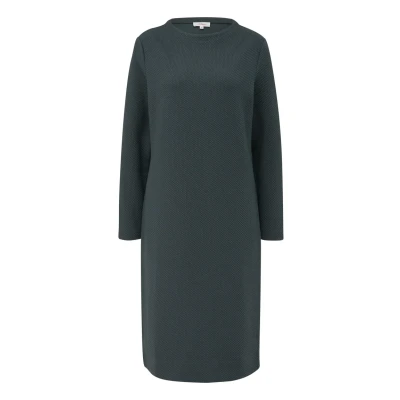 Abbildung von s.Oliver Midimet Gestructureerd Motief Freizeitkleid, Damen, Größe: 36, Olivgrün