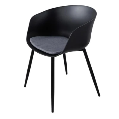 Abbildung von riess ambiente Gartenstuhl DESIGNO schwarz (Einzelartikel, 1 St), Esszimmer · Kunststoff Metall mit Armlehne Balkon Outdoor