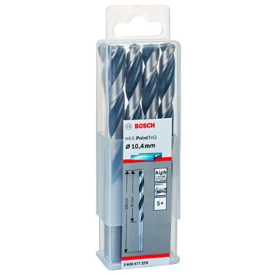 Abbildung von Bosch Professional 5 Stück HSS Spiralbohrer PointTeQ (für Metall, 10,4 x 87 133 mm, Zubehör Bohrschrauber)