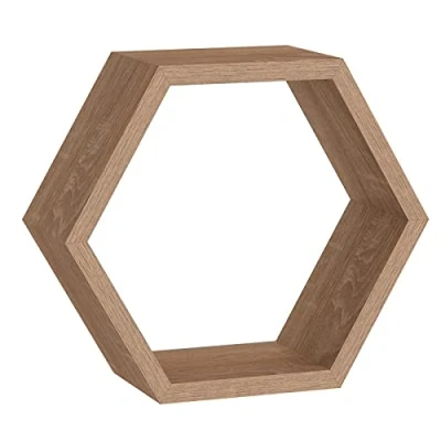 Abbildung von Velano Modulfächer Wandregal Komplettset, Schweberegal, Hängeregal, Regalsysteme 1 Stück, 30x26x11.5x1.8 cm, Sonoma Eiche Regale für Küche, Badezimmer, Wohnzimmer, Schlafzimmer FHS 300