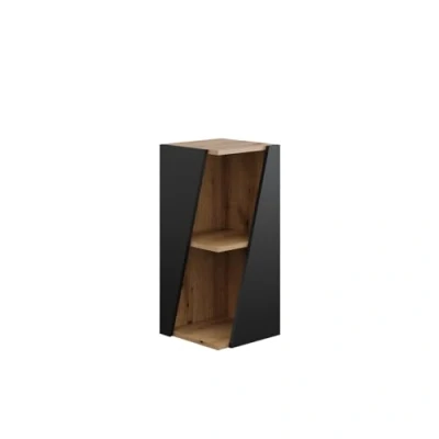 Abbildung von Vicco Midischrank Benno, Anthrazit/Eiche, 31.6 x 70.5 cm mit offenen Ablagen