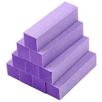 Abbildung von 10x schwabbelnd Buffer Schleifklotz Dateien Acryl Pedikuere Manikuere Nagel Kunst Spitzen (Farbe: Lila)