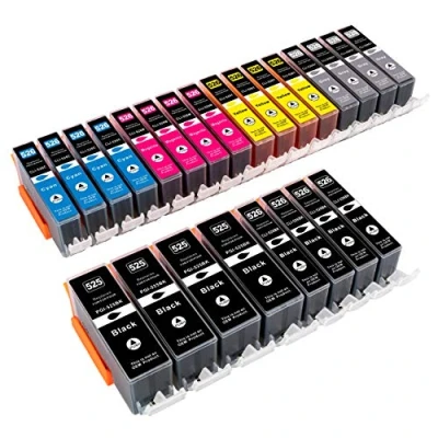 Abbildung von ESMOnline 24 komp. Druckerpatronen als Ersatz zu Canon PGI 525 CLI 526 für Pixma iP4850 iP4950 iX6550 MX715 MX885 MX895 MG5100 MG5150 MG5200 MG5250 MG5300 MG5350 MG6150 MG6250 MG8150 MG8250 24er