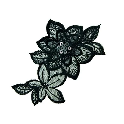 Abbildung von Mono Quick Aufnäher Bügelbild, Aufbügler, Applikationen, Patches, Flicken, zum aufbügeln, Polyester, Blume Blüte Pflanze Größe: 3,4 x 3,2 cm