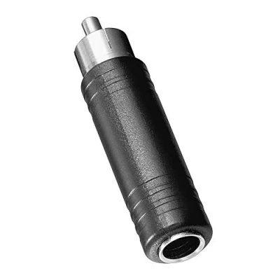 Abbildung von BestPlug Audio Adapter Aux in Out, 6,3mm Stereo Klinke Kupplung Buchse weiblich auf Cinch Stecker männlich, Schwarz (verbesserte Ausführung v1.16)