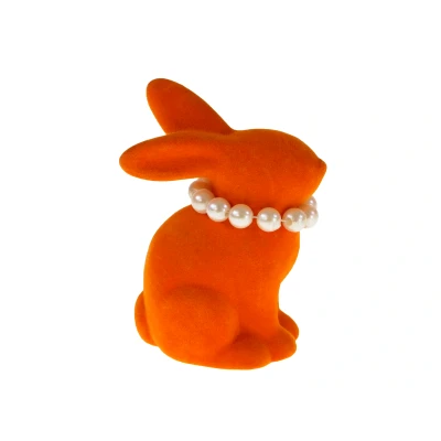 Abbildung von Werner Voß Hase mit Perlenkette orange 6,5x4,5x9cm