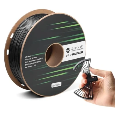 Abbildung von SainSmart High Flowability Solid Color TPU Filament 1.75mm für Hochgeschwindigkeitsdruck 500 mm/s, 1kg, Schwarz
