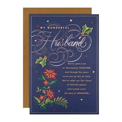 Abbildung von Hallmark Weihnachtskarte für Ehemann klassisches Design mit herzlicher Botschaft